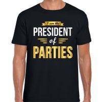 President of Parties cadeau t-shirt zwart heren - party liefhebber verkleed shirts