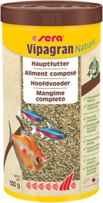 Sera Vipagran Nature 300gr Aquariumvoer - Rijk aan Spirulina & Omega-Vetzuren zonder Kunstmatige Additieven