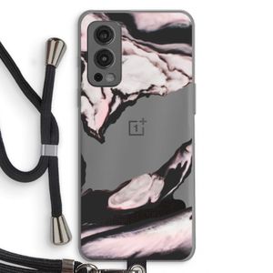 Roze stroom: OnePlus Nord 2 5G Transparant Hoesje met koord