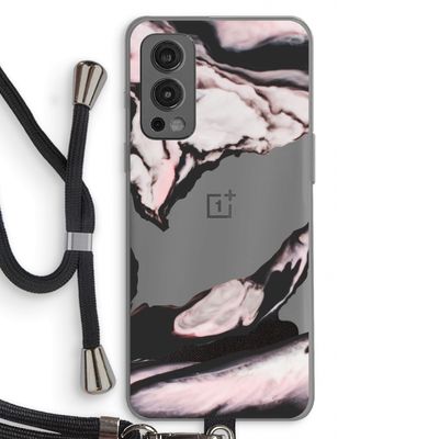 Roze stroom: OnePlus Nord 2 5G Transparant Hoesje met koord
