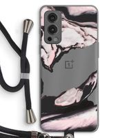 Roze stroom: OnePlus Nord 2 5G Transparant Hoesje met koord