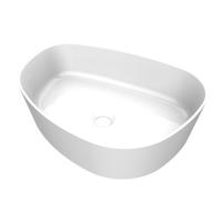Arcqua Rocker waskom - 50x37x13cm - opbouw - rechts - organisch - cast marble wit glans WAS102200 Arcqua Rocker waskom - 50x37x13cm - opbouw - rechts - organisch - cast marble wit glans WAS102200