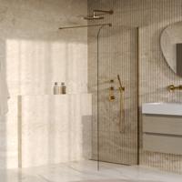 BRAUER Orion inloopdouche helder glas 100x200 incl. glascoating Geborsteld Goud PVD