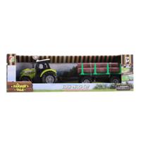 Overige Merken Tractor + aanhanger met boomstammen + licht en geluid