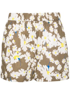MSGM short en coton à fleurs - Vert MSGM short en coton à fleurs - Vert