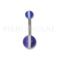 Navelpiercing acryl paars met witte streep Navelpiercing acryl paars met witte streep