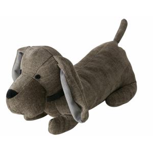 Deurstopper gewicht - dieren thema Teckel hondje - 1 kilo - groen/grijs - polyester - 38 x 15 cm