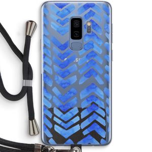 Blauwe pijlen: Samsung Galaxy S9 Plus Transparant Hoesje met koord