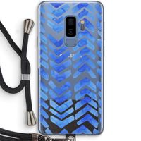 Blauwe pijlen: Samsung Galaxy S9 Plus Transparant Hoesje met koord