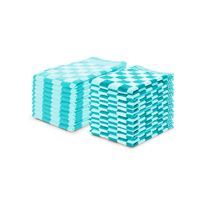 Eleganzzz Theedoeken & Keukendoeken Set Blok - turquoise - set van 20 - thumbnail