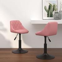 Eetkamerstoelen draaibaar 2 st fluweel roze - thumbnail