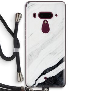 Elegante marmer: HTC U12+ Transparant Hoesje met koord
