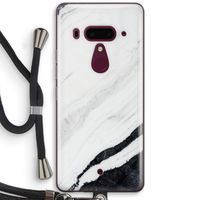 Elegante marmer: HTC U12+ Transparant Hoesje met koord