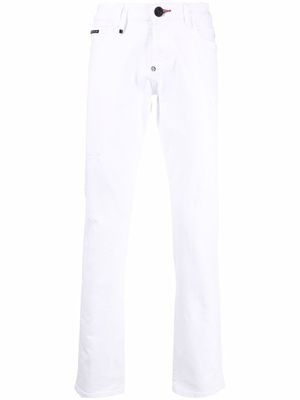 Philipp Plein jean slim à taille basse - Blanc