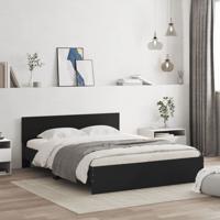 Bedframe met LED zonder matras 150x200 cm zwart