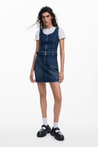 Denim jurk met riem - BLUE - S