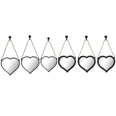 Set spiegels DKD Home Decor Spiegel Hart Zwart PP 2 Stuks (27 x 3 x 27 cm)