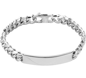 TFT Graveerarmband Zilver Gourmet Plaat 8,5 mm 21 cm