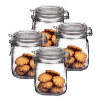 Weckpot/inmaakpot - 4x - 750 ML - glas - met beugelsluiting - luchtdicht - 10 x 13 cm