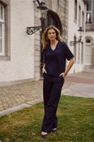 Lexie waffle trousers - dark blue - 13074