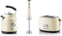 Westinghouse Retro waterkoker + broodrooster 2 sleuven + staafmixer - wit