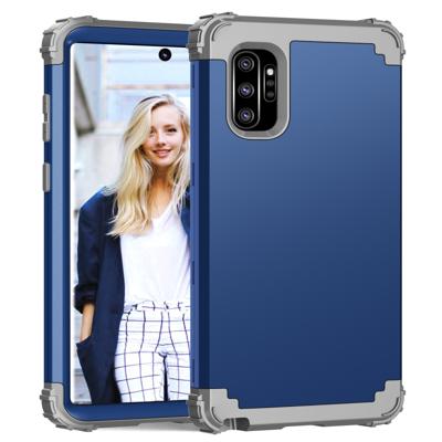PC + silicone driedelige anti-drop beschermhoes voor Galaxy Note10 + (blauw)
