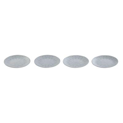 Bordenset Home ESPRIT Blauw Keramiek Mandala Arabisch 19,5 x 19,5 x 2 cm