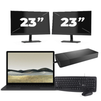 Microsoft Surface Laptop 3 - Intel Core i5-10e Generatie - 13 inch - 16GB RAM - 256GB SSD - Windows 11 Home + 2x 23 inch Monitor