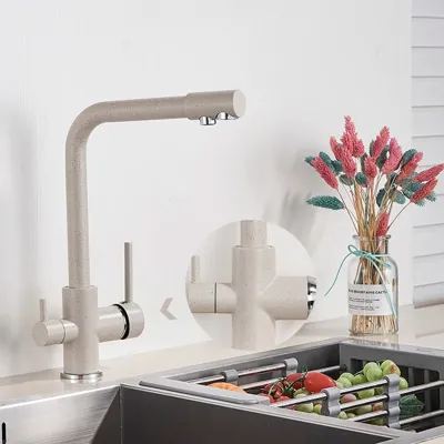Keukenkraan met Filterfunctie - Enkel Handvat | Chroom/Zwart | Warm & Koud Water | Dekgemonteerd