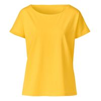 T-shirt van bio-katoen met elastaan, geel Maat: 44/46 - thumbnail