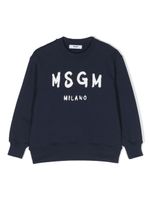 MSGM Kids sweat en coton à logo imprimé - Bleu - thumbnail