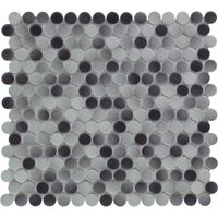 Tegelsample: The Mosaic Factory Venice ronde mozaïek tegels 32x29 grijs mix - thumbnail