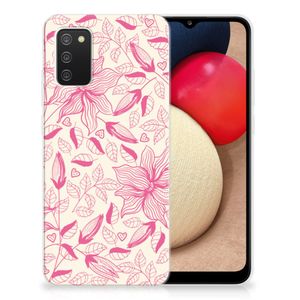 Samsung Galaxy A02s TPU Case Pink Flowers