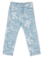 Kenzo Kids jean droit à imprimé graphique - Bleu - thumbnail