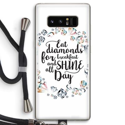 Diamonds: Samsung Galaxy Note 8 Transparant Hoesje met koord