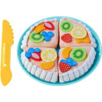 Haba speelgoedeten Fruittaart 17 cm polyester blauw 22-delig - thumbnail