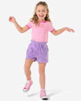 HEMA Kindershort comfort fit badstof hartjes paars (paars)