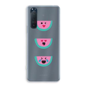 Smiley watermeloen: Sony Xperia 5 II Transparant Hoesje