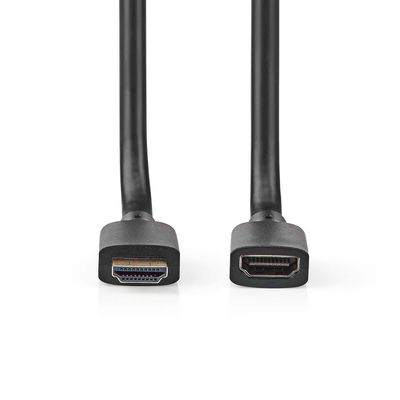 Nedis Ultra High Speed HDMI-Kabel | HDMI Connector | HDMI Female | 8K@60Hz | 48 Gbps | 2.00 m | Rond | 7.9 mm | Zwart | Doos - CVGB35090BK20