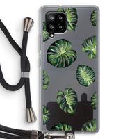 Tropische bladeren: Samsung Galaxy A42 5G Transparant Hoesje met koord