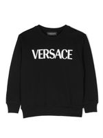 Versace Kids sweat en coton à logo imprimé - Noir - thumbnail