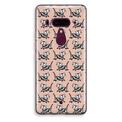 Zwarte poes: HTC U12+ Transparant Hoesje