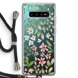 Botanical sweet flower heaven: Samsung Galaxy S10 Plus Transparant Hoesje met koord