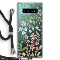 Botanical sweet flower heaven: Samsung Galaxy S10 Plus Transparant Hoesje met koord