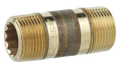 Kirchhoff Rood messing pijpnippel, blank, 1" x 60 mm, (3530) - 988963113