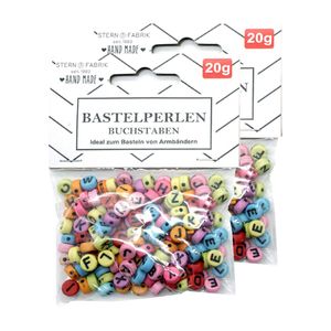 Letterkralen - 320x - gekleurd - 6 mm - kunststof - alfabet knutselkralen