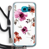 Geschilderde bloemen: Samsung Galaxy S6 Transparant Hoesje met koord
