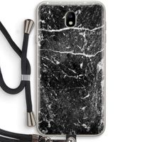 Zwart marmer: Samsung Galaxy J7 (2017) Transparant Hoesje met koord Zwart marmer: Samsung Galaxy J7 (2017) Transparant Hoesje met koord