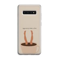 Aggressively drinks coffee: Samsung Galaxy S10 4G Transparant Hoesje Aggressively drinks coffee: Samsung Galaxy S10 4G Transparant Hoesje