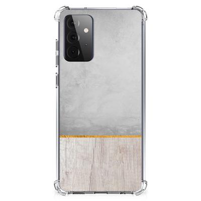 Samsung Galaxy A72 4G/5G Stevig Telefoonhoesje Wood Concrete Samsung Galaxy A72 4G/5G Stevig Telefoonhoesje Wood Concrete